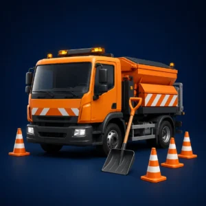 Ikon av väghållningsfordon, vägarbetsverktyg och trafikkon - APV 1.1 + 1.2 + 1.3 Paket