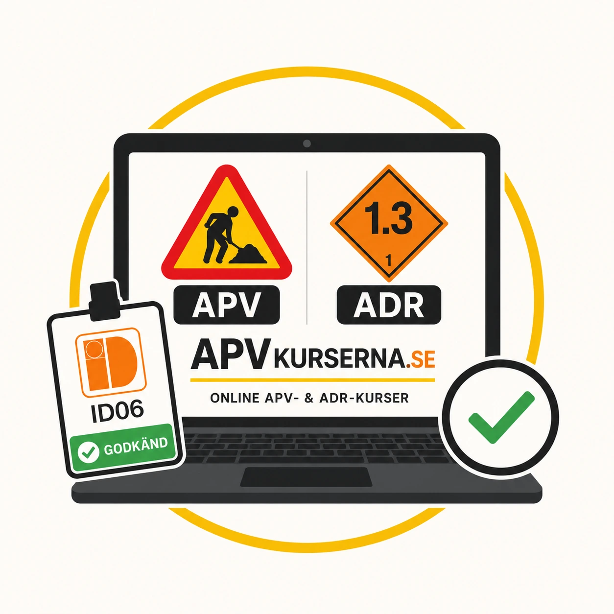 APV- och ADR-utbildning online med ID06-godkänd certifiering